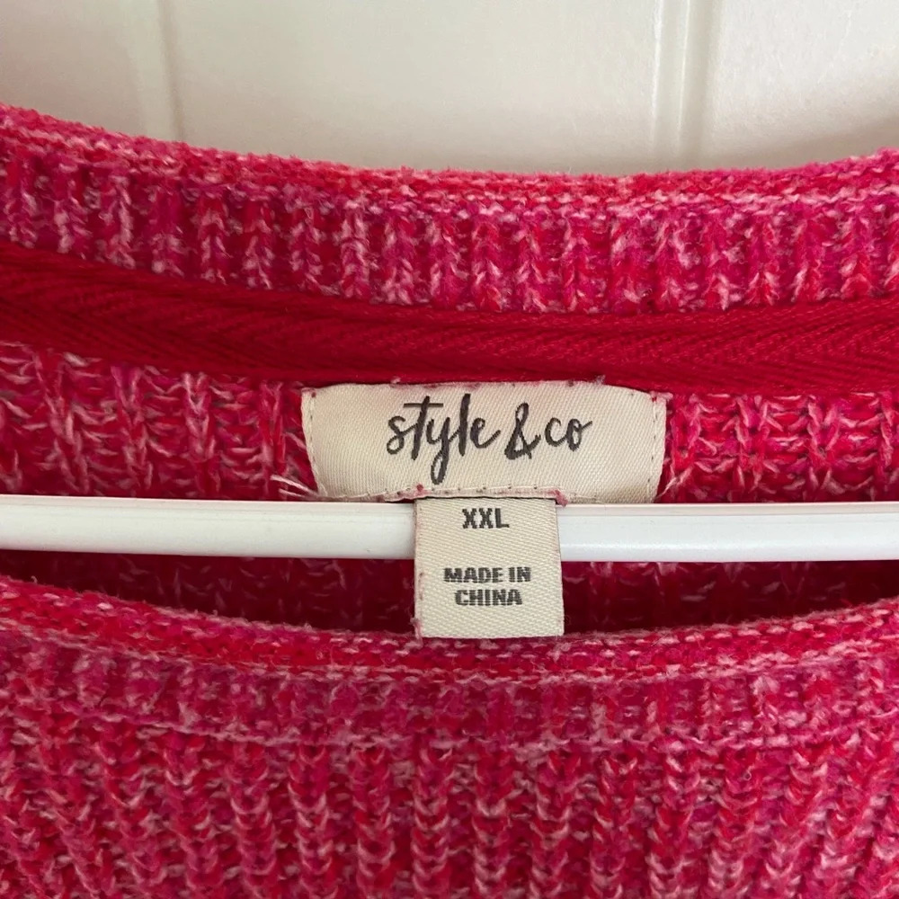 NWOT‎ | Style & Co women’s bright pink scoop neck knit sweater — XXL - Picture 5 of 7